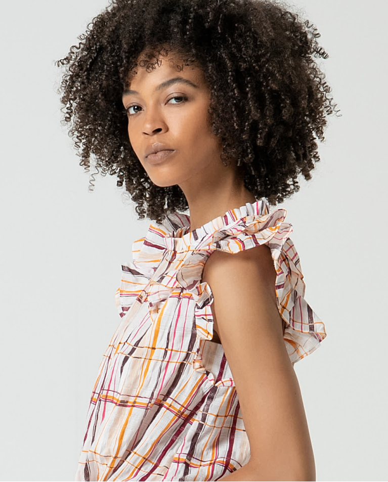 surkana Blusa algodón con volantes Multi Precios de Black Friday