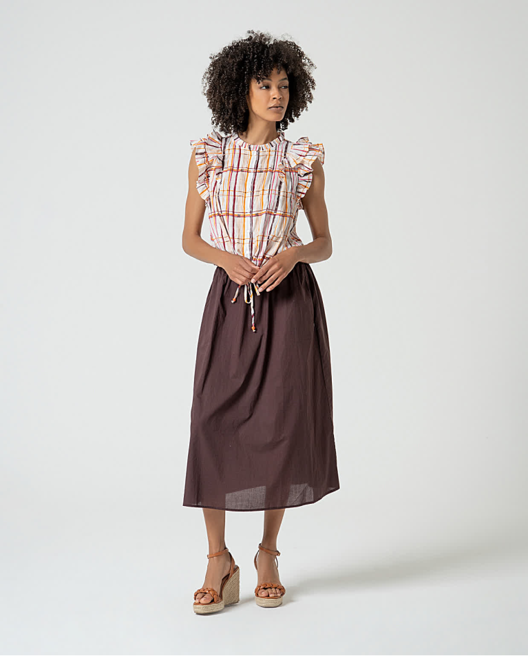 surkana Blusa algodón con volantes Multi Precios de Black Friday