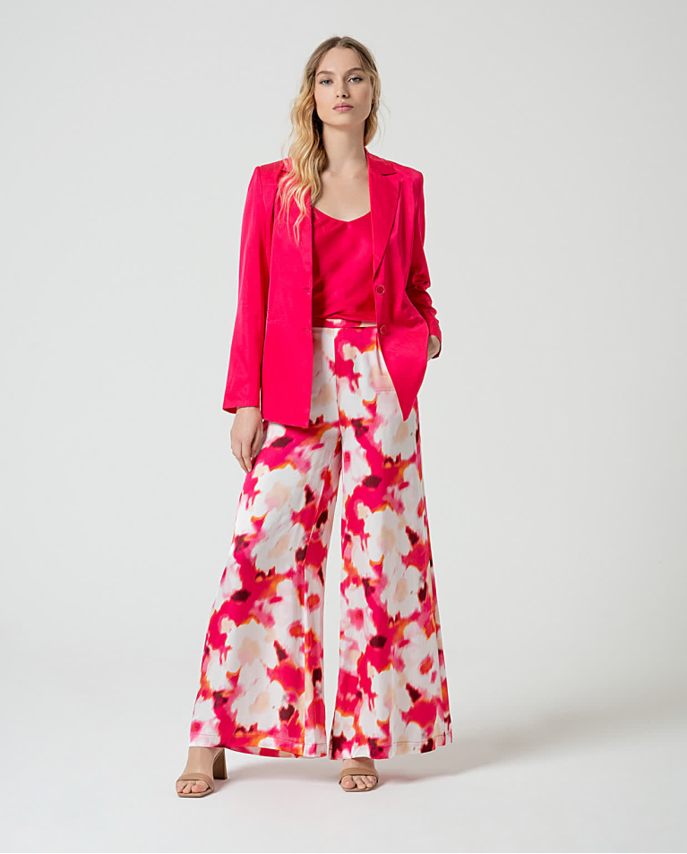 surkana Top satinado y fluido de tirantes Fucsia En oferta
