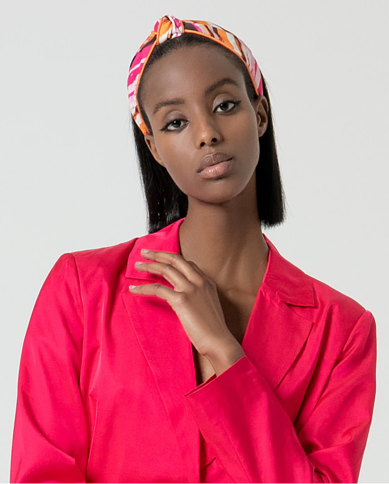 surkana Blazer satinada cruzada lisa Fucsia Descuentos del mes