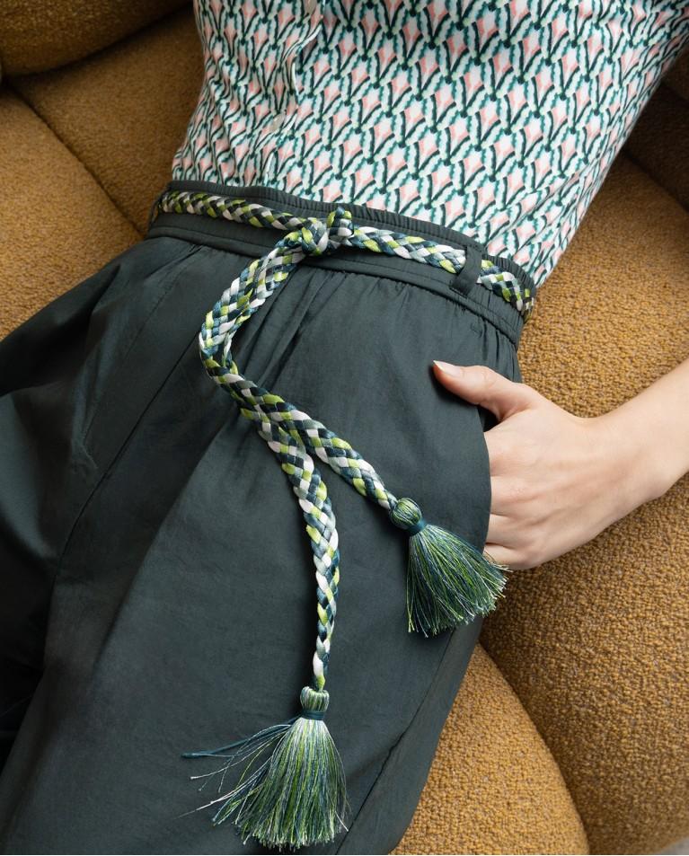 surkana Pantalón culotte con cinturón Verde Botella Devoluciones gratuitas