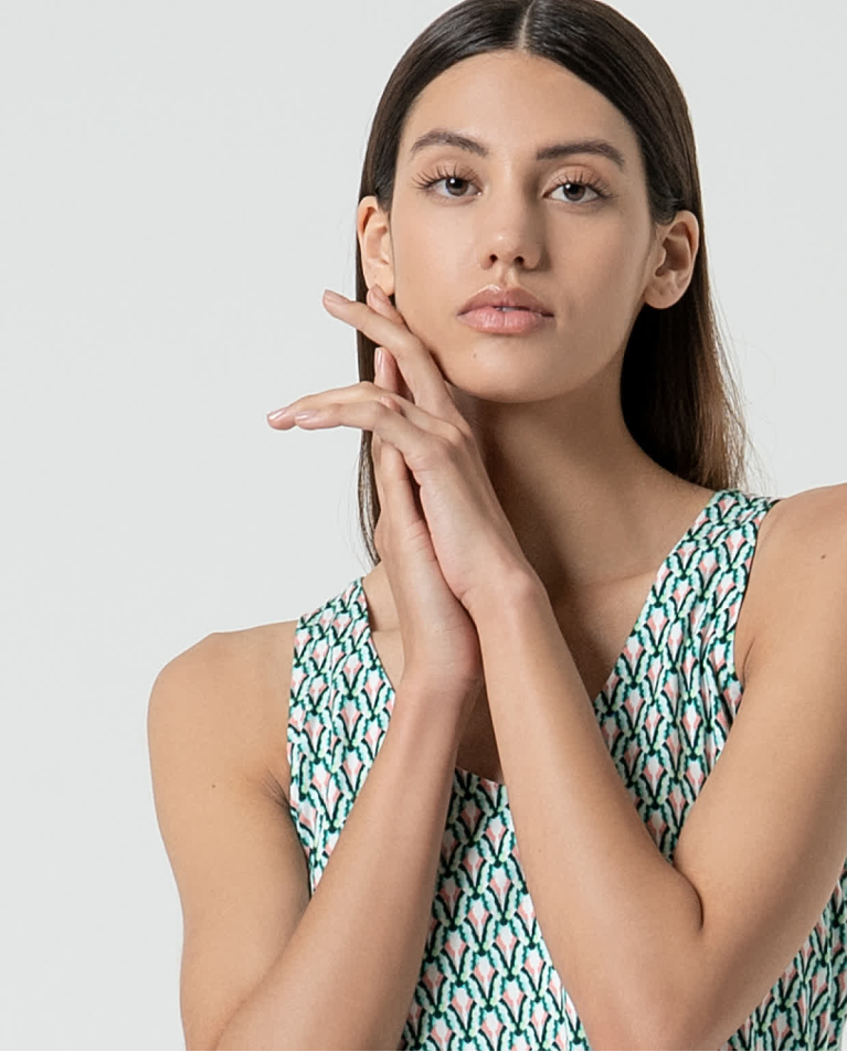 surkana Top tirantes elástico estampado Verde Outlet