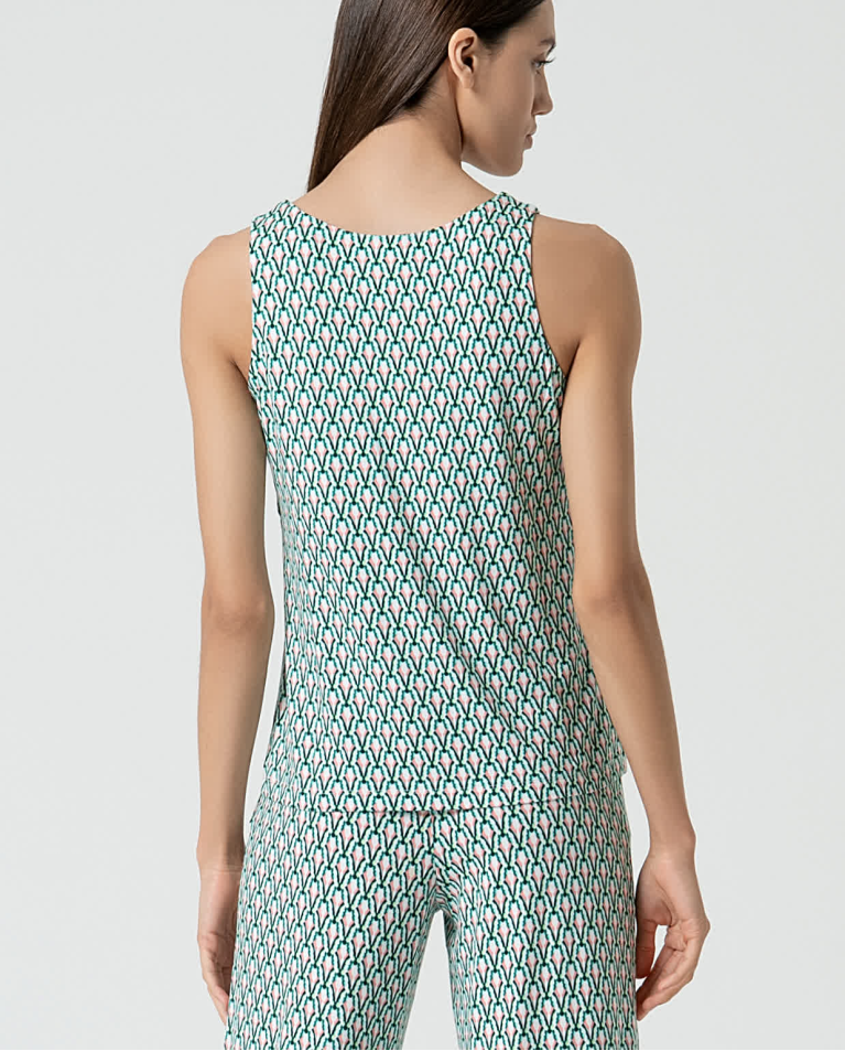 surkana Top tirantes elástico estampado Verde Outlet
