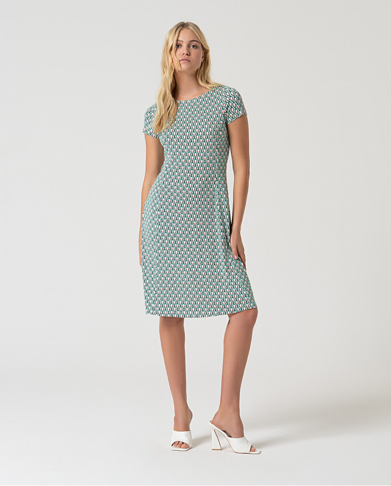 surkana Vestido elástico corto estampado Verde