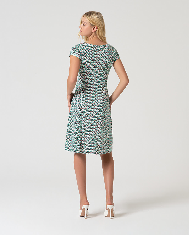 surkana Vestido elástico corto estampado Verde Ofertas