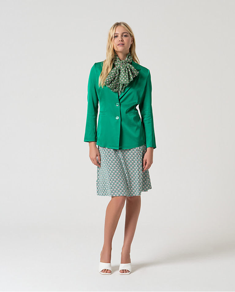 surkana Vestido elástico corto estampado Verde Ofertas