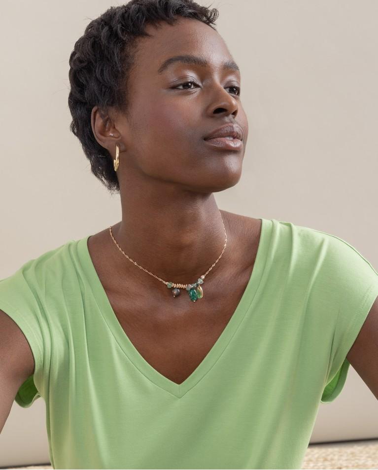 surkana Camiseta sin mangas bamboo lisa Verde En oferta