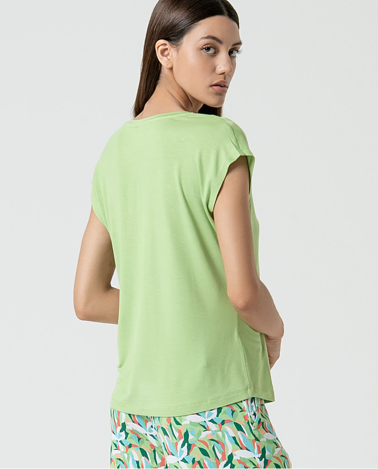 surkana Camiseta sin mangas bamboo lisa Verde En oferta
