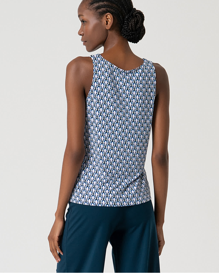 surkana Top tirantes elástico estampado Azul Tienda