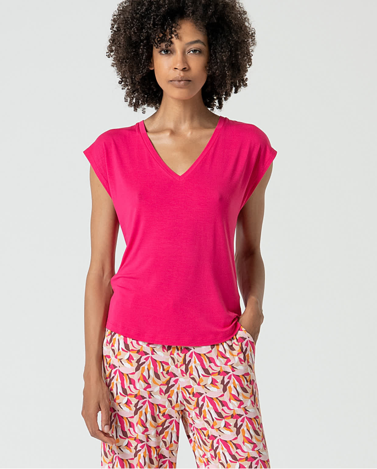 surkana Camiseta sin mangas bamboo lisa Fucsia Rebajas online