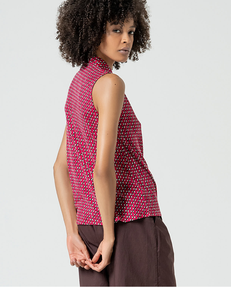 surkana Blusa sin mangas lyocell estampado Fucsia Envío gratis