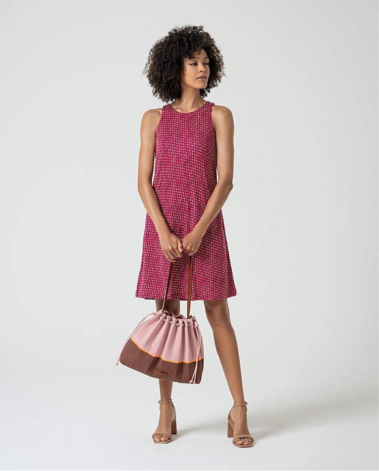 surkana Vestido corto lyocell estampado Fucsia Envío gratis