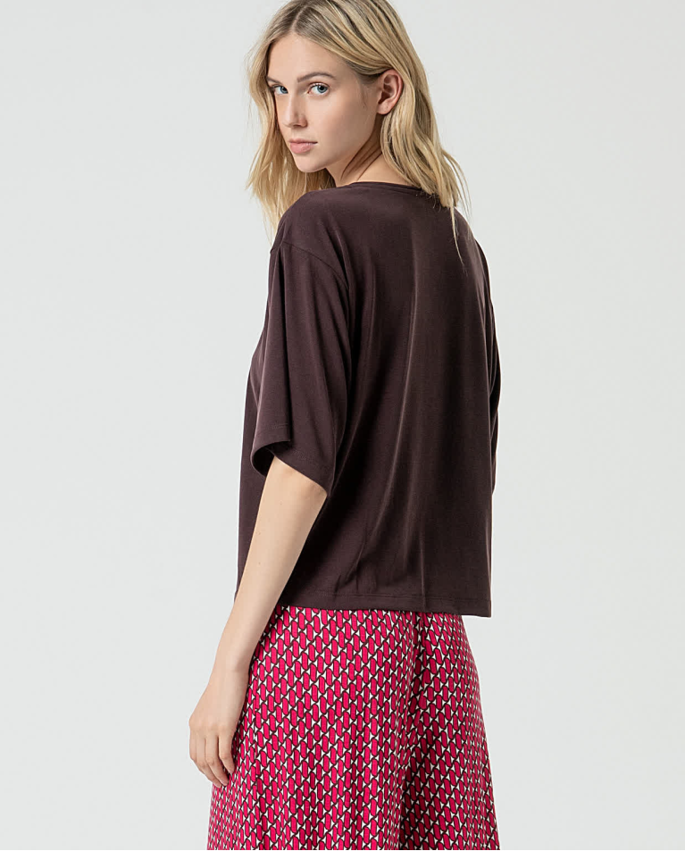 surkana Camiseta elástica amplia lisa Marrón COMPRAR AHORA