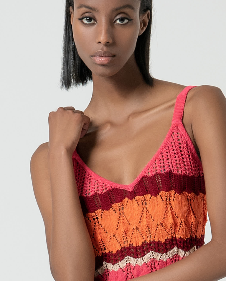 surkana Top tirantes de crochet Fucsia Oferta especial de fábrica