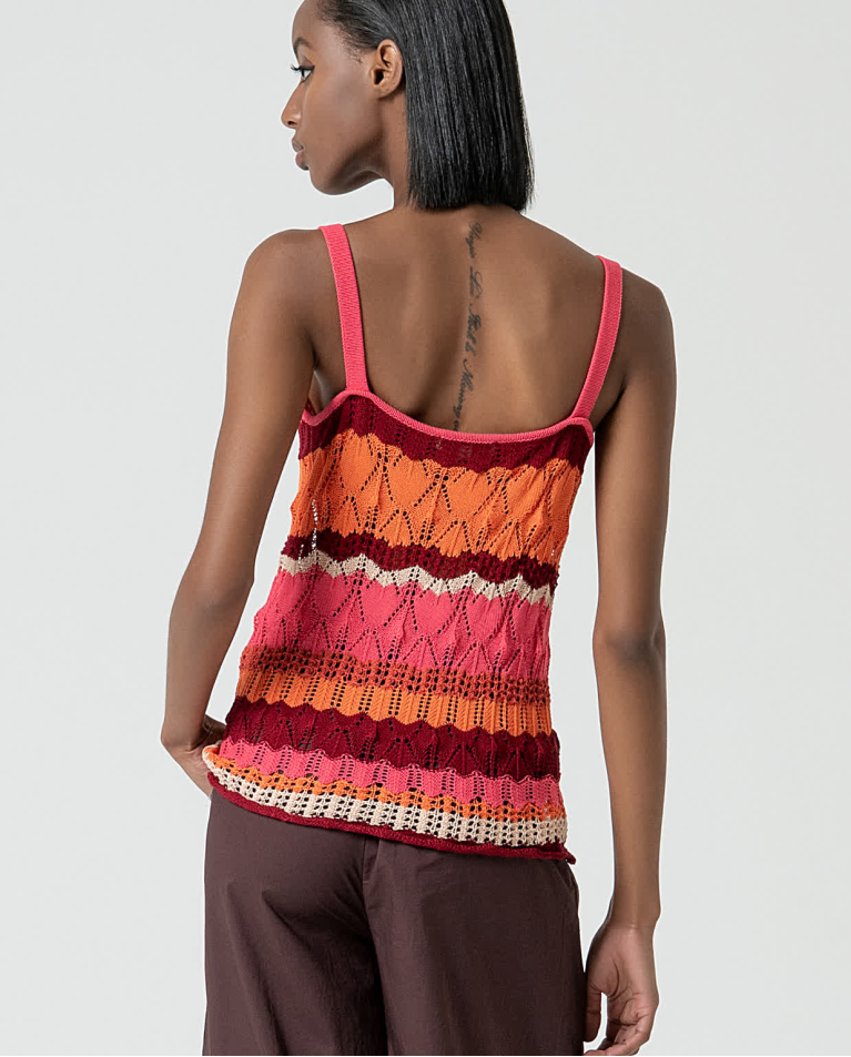 surkana Top tirantes de crochet Fucsia Oferta especial de fábrica