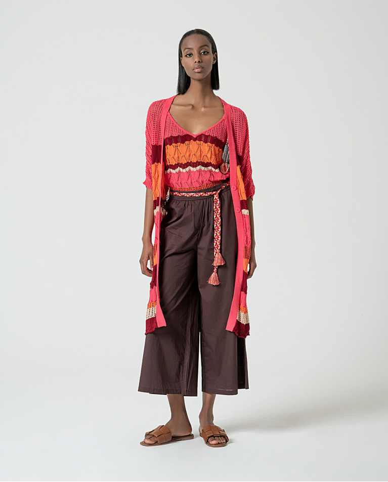 surkana Top tirantes de crochet Fucsia Oferta especial de fábrica