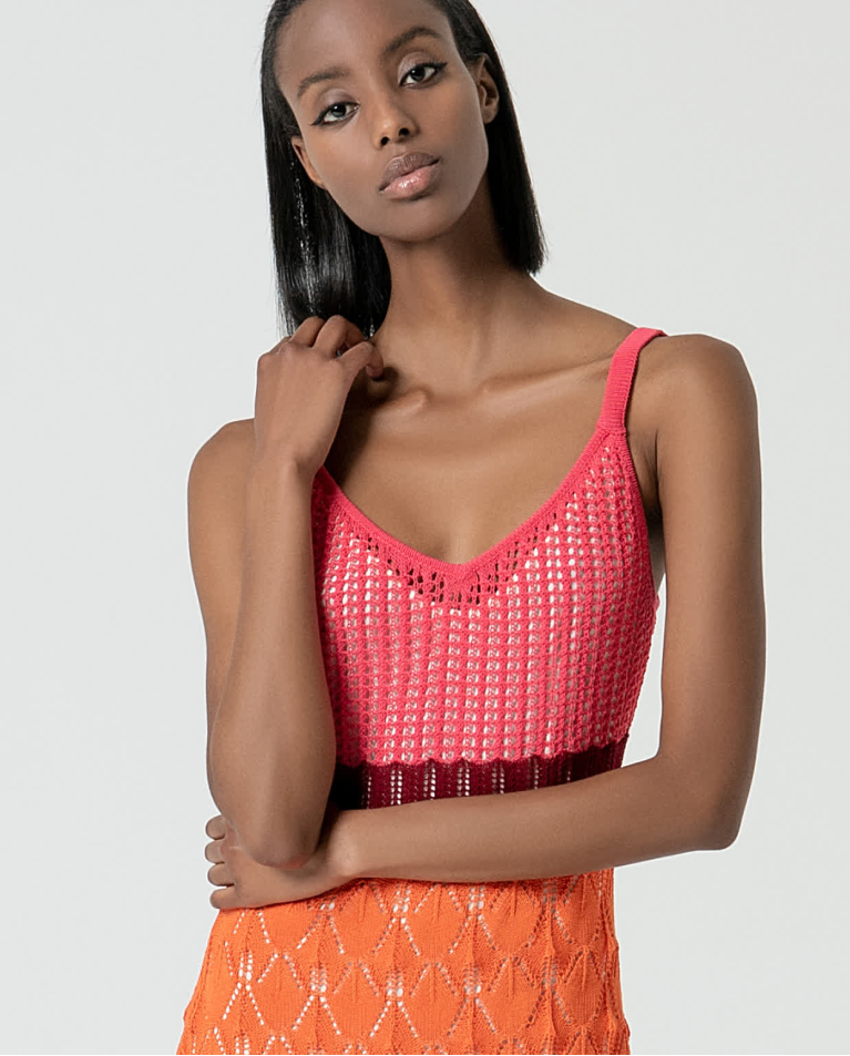 surkana Vestido midi de crochet Fucsia Solo queda un día