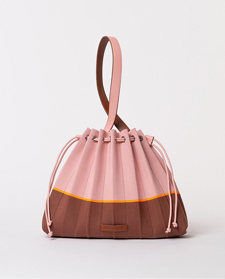 surkana Bolso de punto plisado Rosa Descuento por venta flash