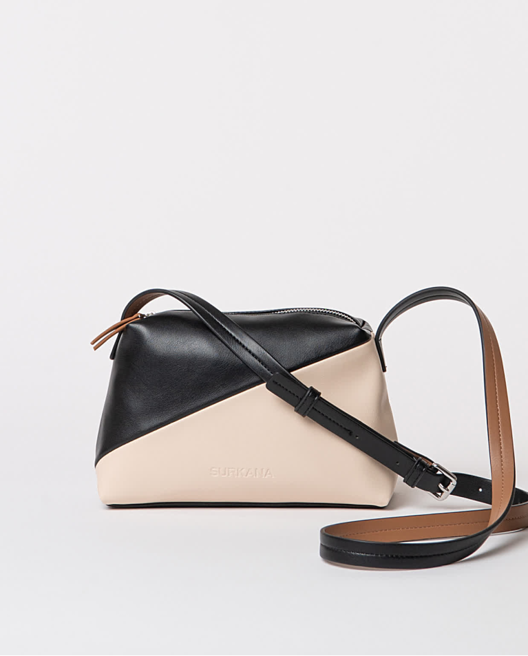 surkana Bandolera efecto piel bicolor Negro Grandes ahorros