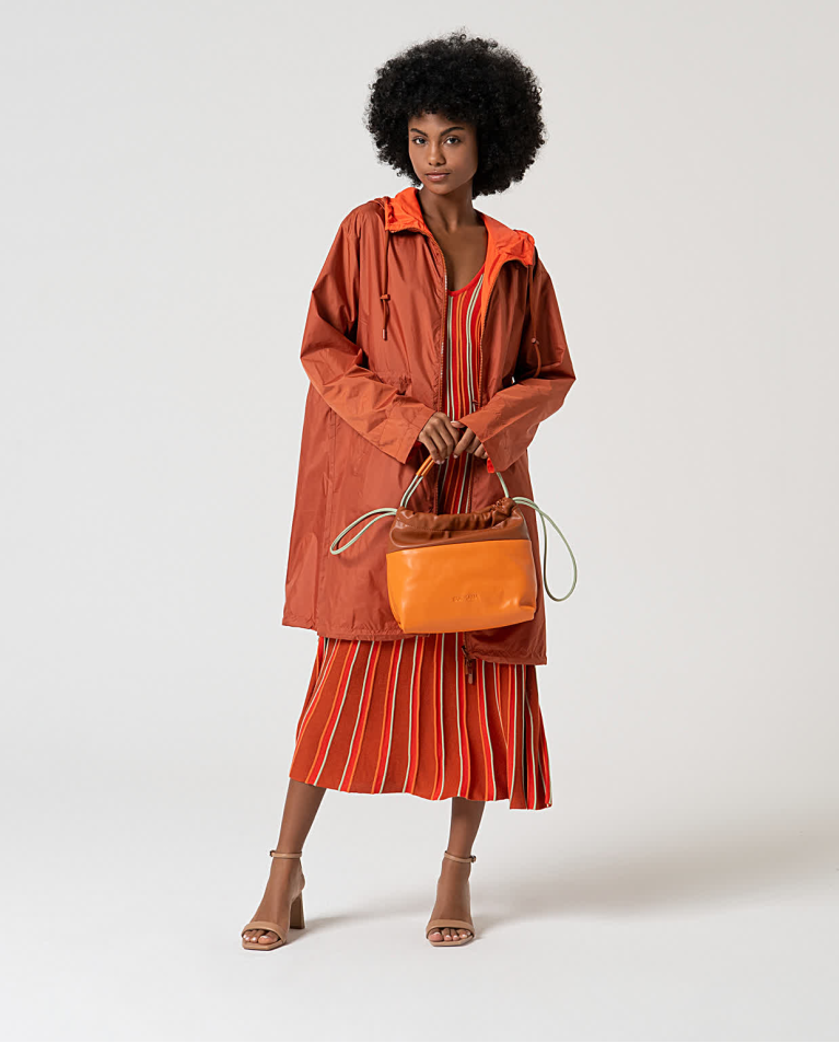 surkana Bolso efecto piel bicolor Mandarina Precio ultrabajo