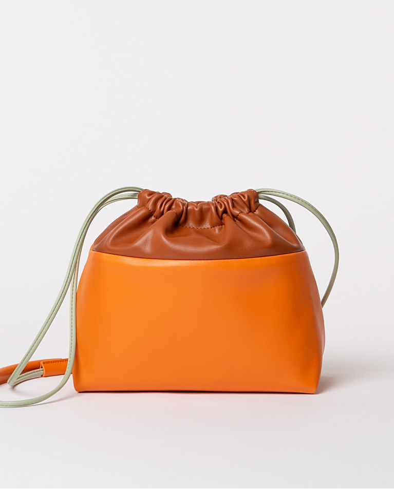 surkana Bolso efecto piel bicolor Mandarina Precio ultrabajo