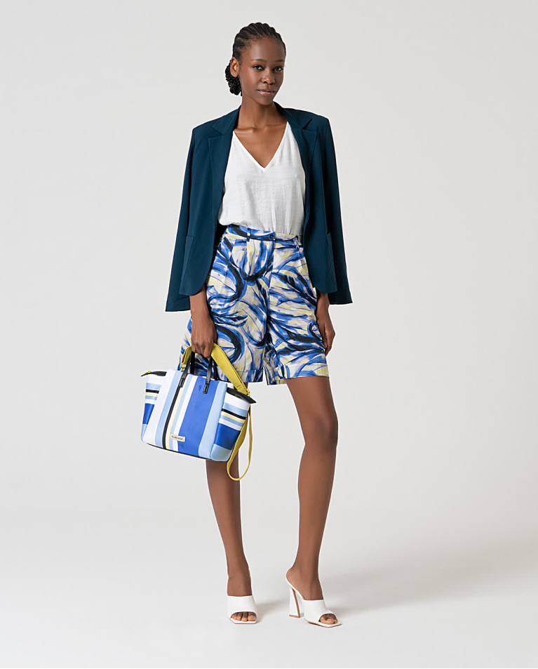 surkana Cartera de neopreno estampada Azul Gran oferta