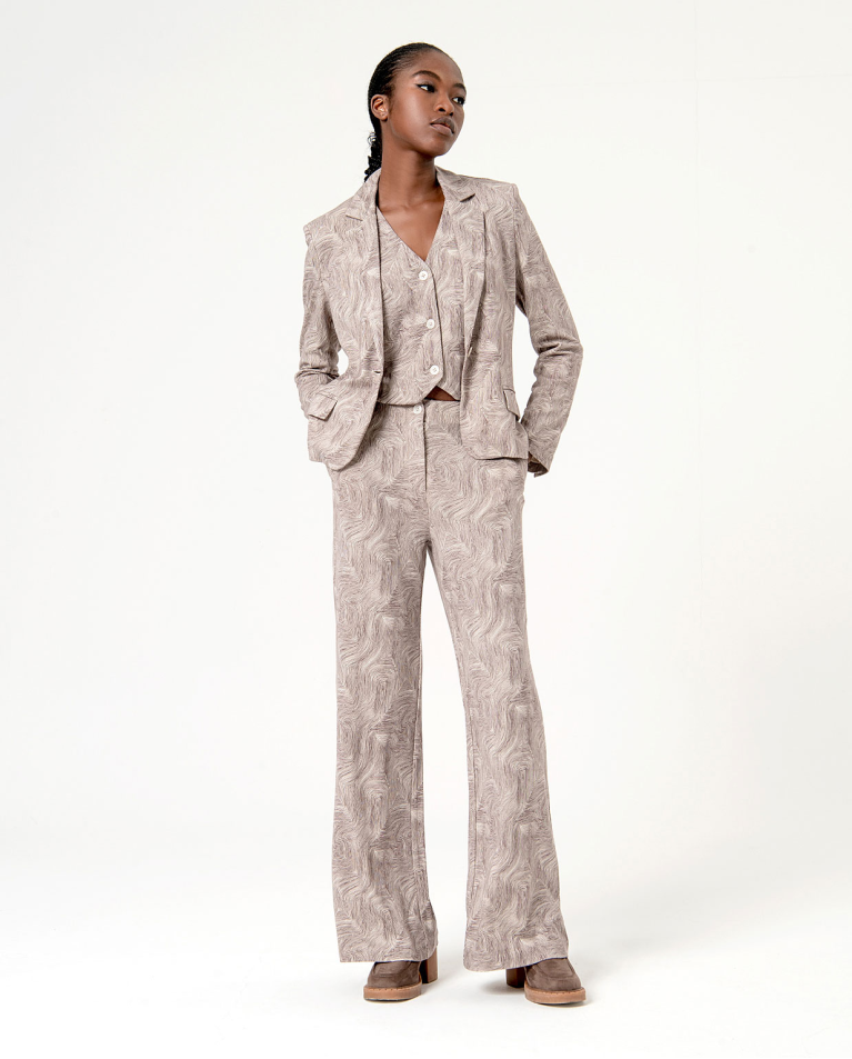 surkana Blazer elástica estampada Crudo Tienda