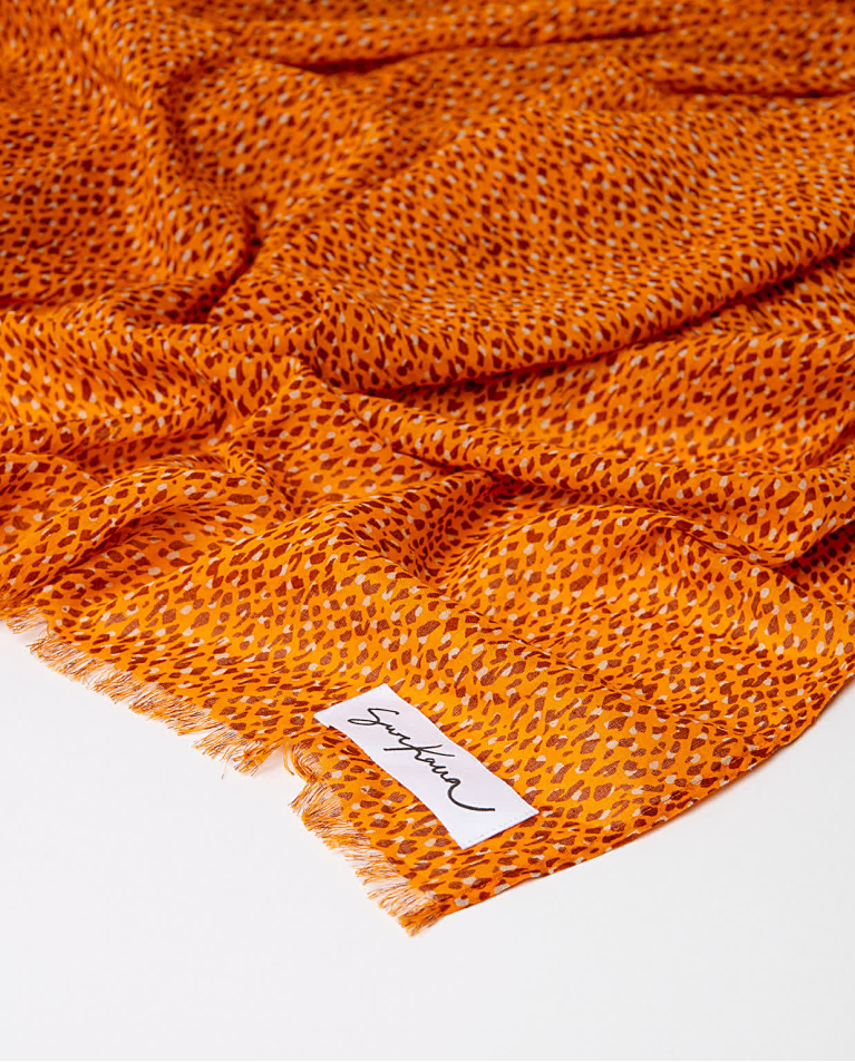 surkana Pañuelo foulard algodón estampado Naranja ÚLTIMAS EDICIONES