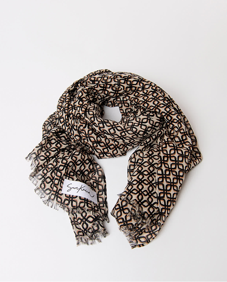 surkana Pañuelo foulard algodón estampado Negro