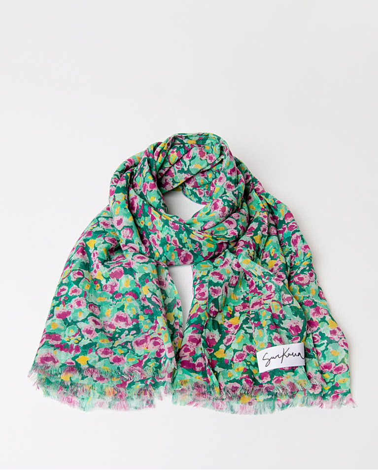 surkana Pañuelo foulard algodón estampado Turquesa Envío internacional gratuito
