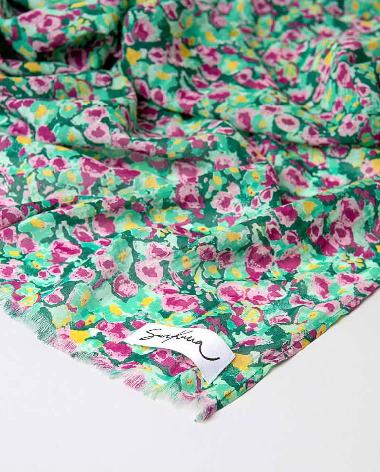 surkana Pañuelo foulard algodón estampado Turquesa Envío internacional gratuito
