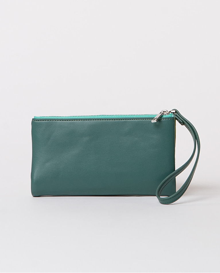 surkana Cartera blanda tricolor efecto piel Verde Ahorra y exporta