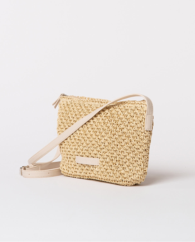 surkana Bandolera artesana tejida lisa Beige Descuentos del mes