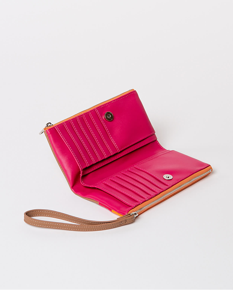 surkana Cartera blanda tricolor efecto piel Multi Última moda
