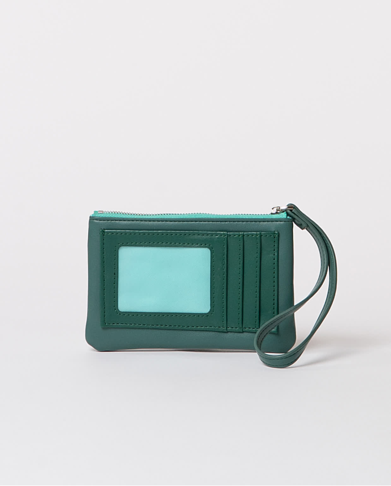 surkana Monedero blando tricolor efecto piel Verde Descuento por venta flash