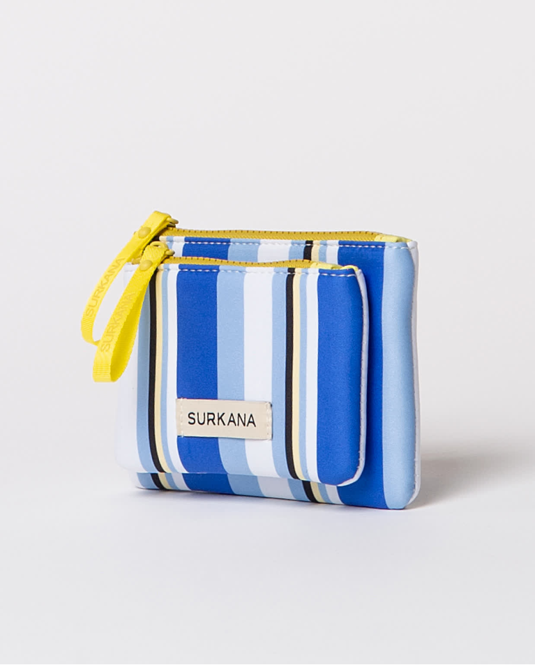 surkana Monedero doble de neopreno estampado Azul Rebajas de fin de temporada