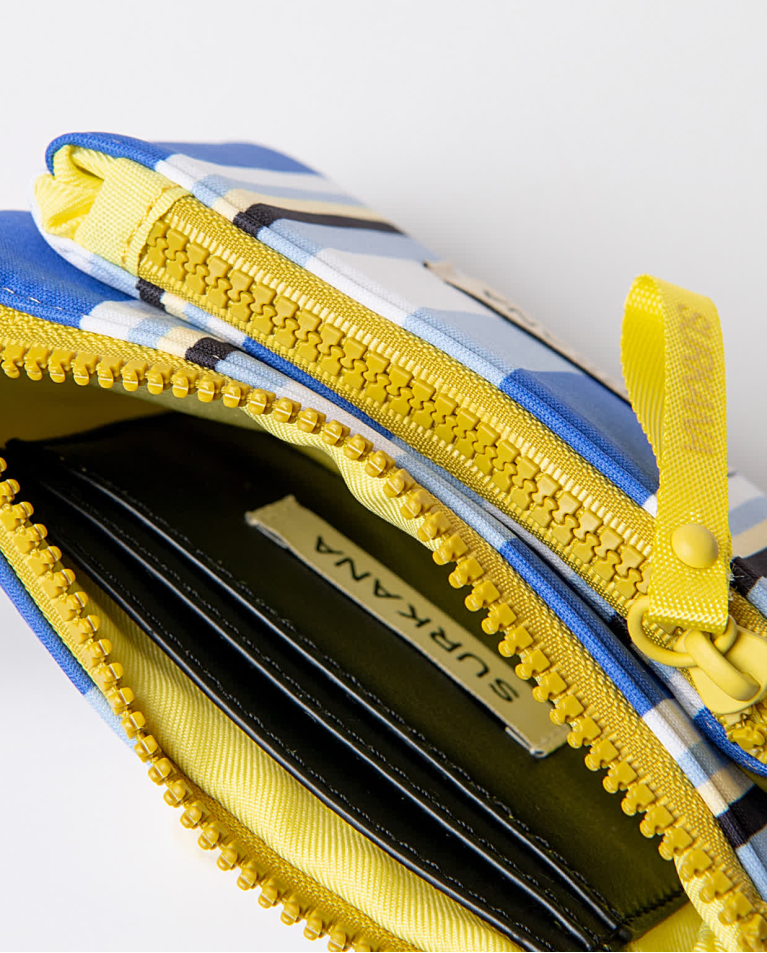 surkana Monedero doble de neopreno estampado Azul Rebajas de fin de temporada