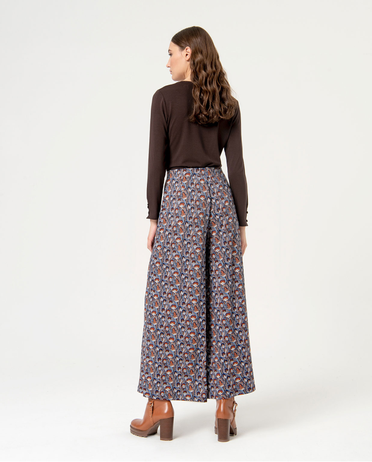 surkana Pantalón wide leg estampado Azul Rebajas