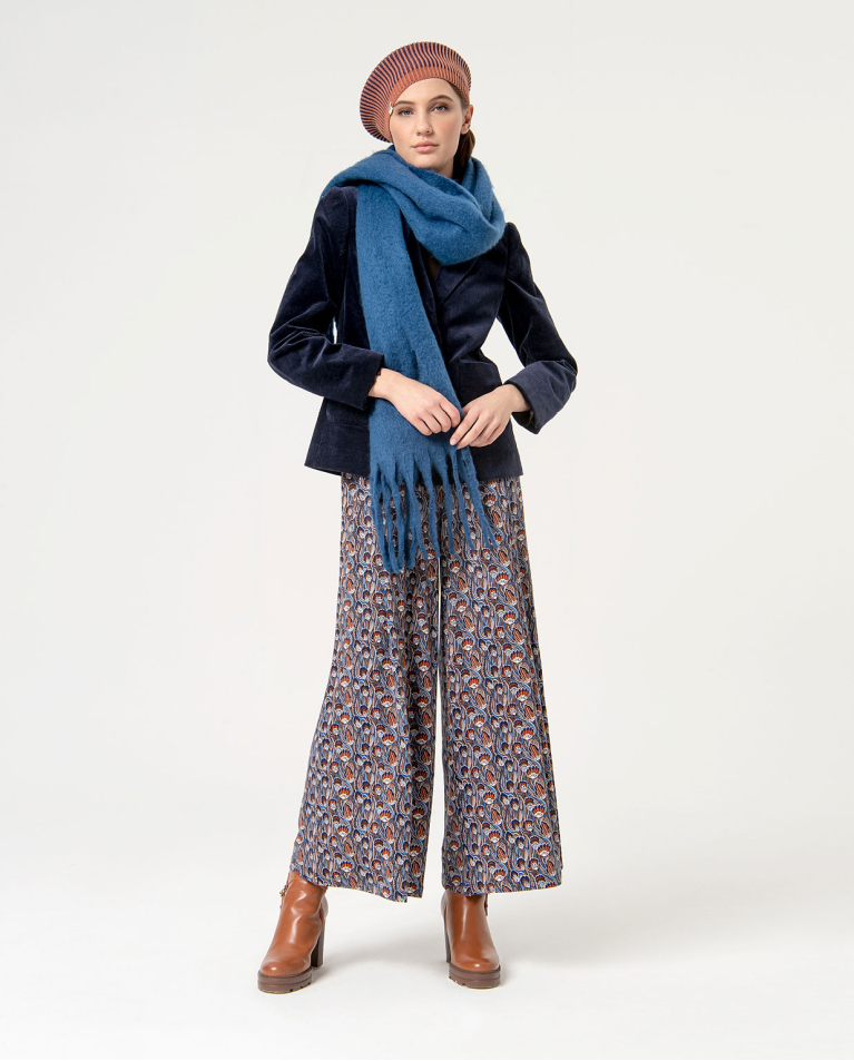 surkana Pantalón wide leg estampado Azul Rebajas