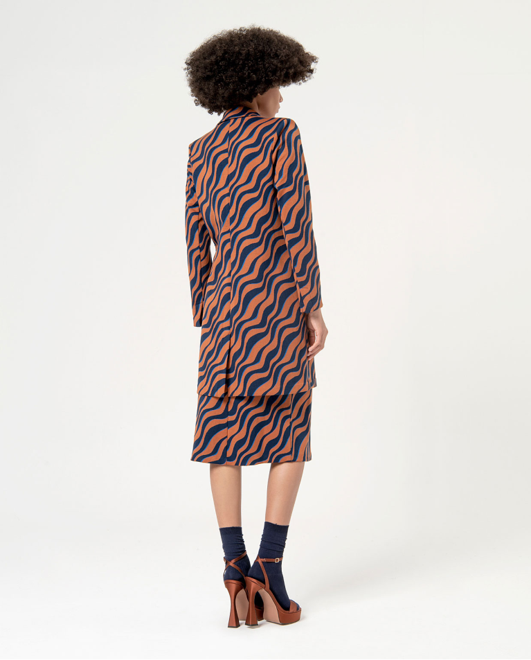 surkana Levita jacquard con solapas Marrón Venta caliente