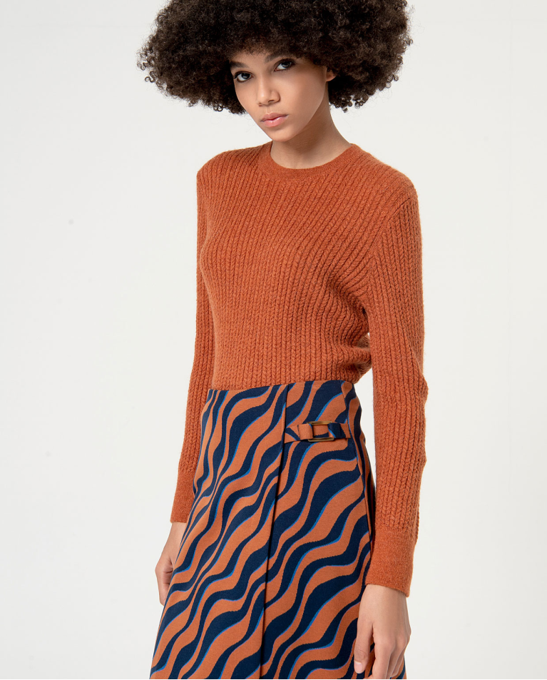 surkana Falda jacquard cruzada Marrón Gran oferta