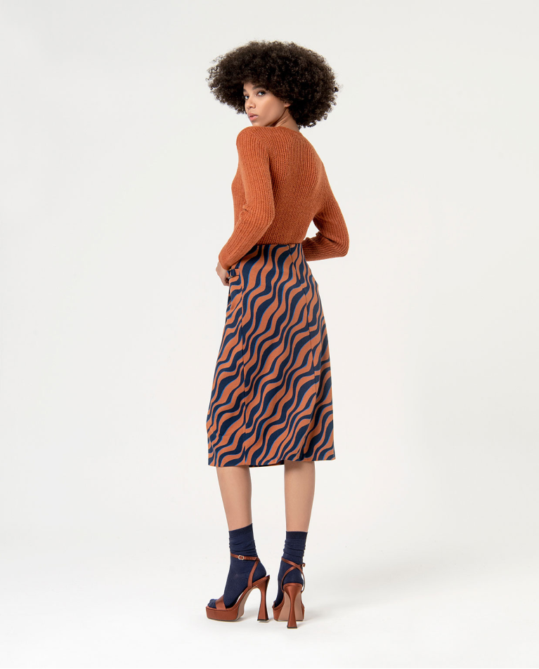 surkana Falda jacquard cruzada Marrón Gran oferta