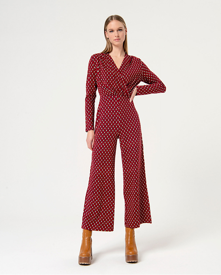 surkana Mono elástico cruzado estampado Rojo