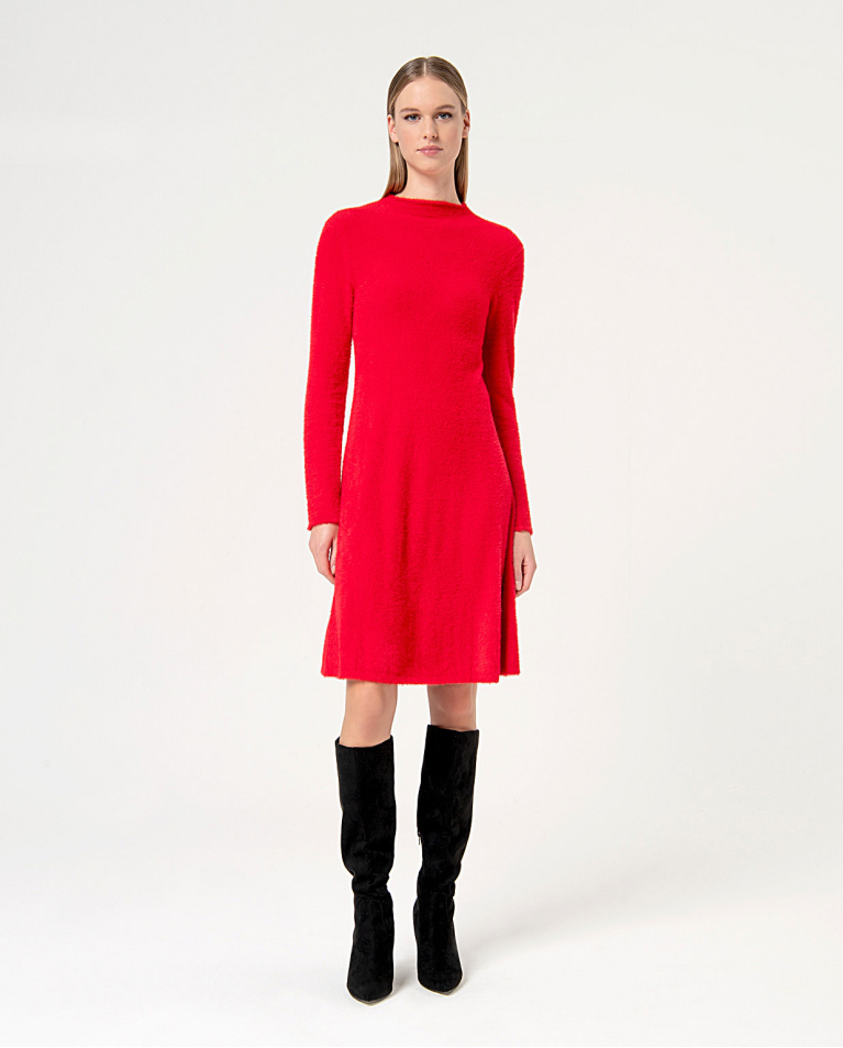 surkana Vestido corto elástico cepillado Rojo