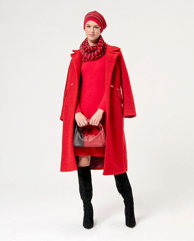 surkana Vestido corto elástico cepillado Rojo Mejor oferta