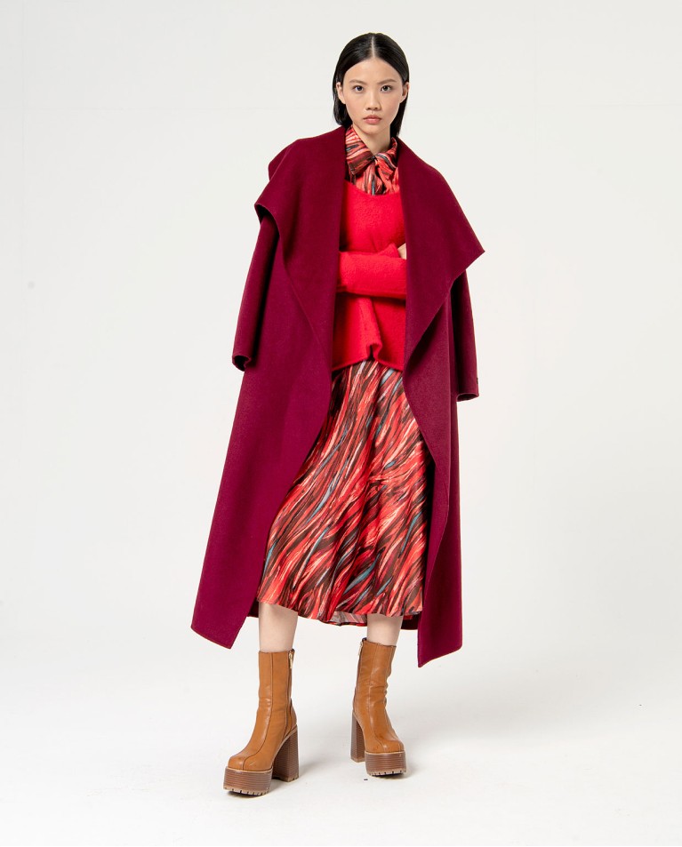 surkana Jersey efecto cepillado liso Rojo Rebajas online