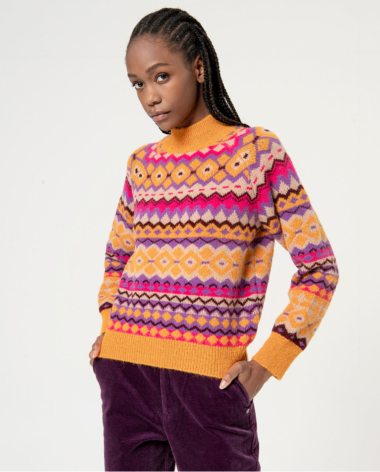 surkana Jersey jacquard rombos Naranja