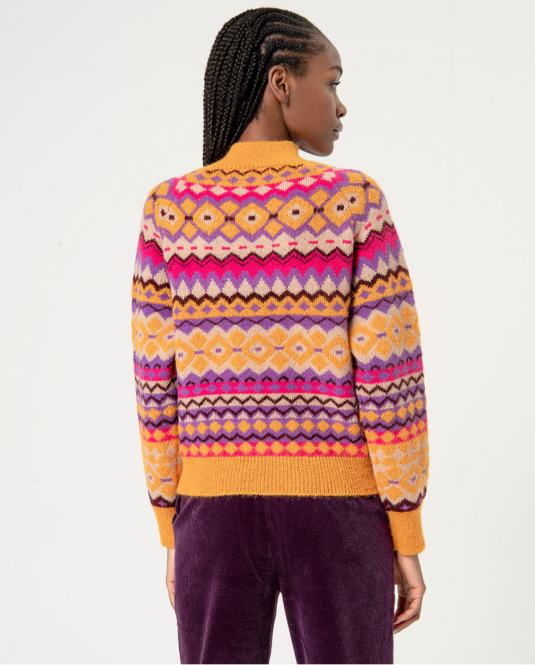 surkana Jersey jacquard rombos Naranja Envío gratis