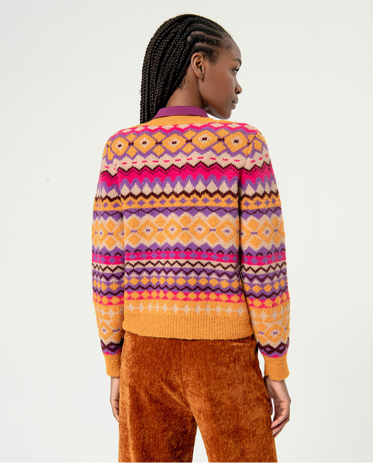 surkana Jersey jacquard rombos Naranja Oferta especial