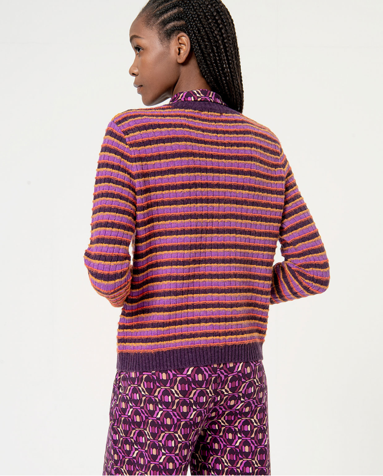 surkana Jersey lana estructura a rayas Morado COMPRAR AHORA
